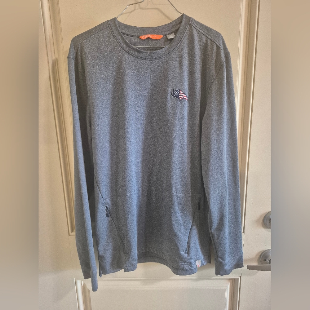 Cutter & Buck Gray Long Sleeve Men's Shirt W/ Pockets